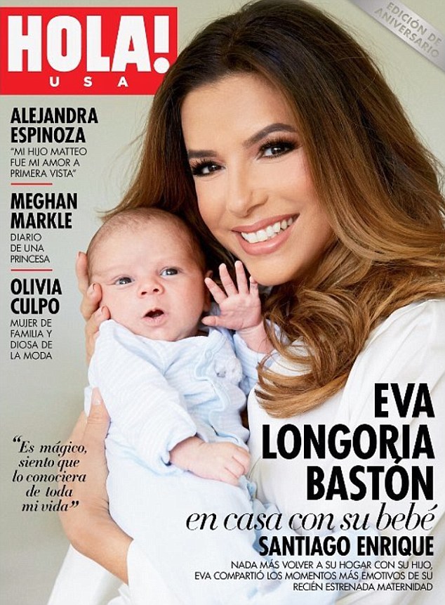 Először mutatta meg két hete született kisfiát Eva Longoria! Egy magazin címlapjáról integet a kis Santiago