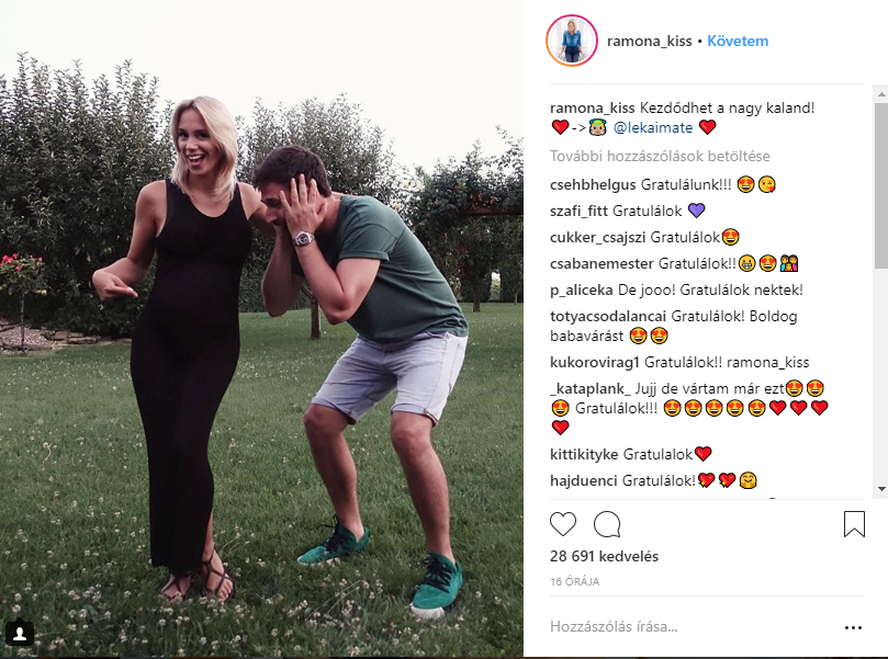 Friss: Kiss Ramóna babát vár! A 33 éves színésznő meg is mutatta gömbölyögő pocakját az Instagram oldalán 