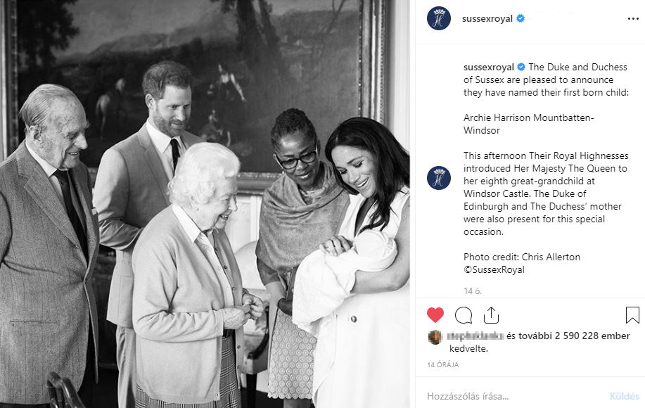 Fotó: A királynő széles mosollyal üdvözölte Harry és Meghan kisfiát - Sőt, a pici nevét is elárulták a boldog szülők!