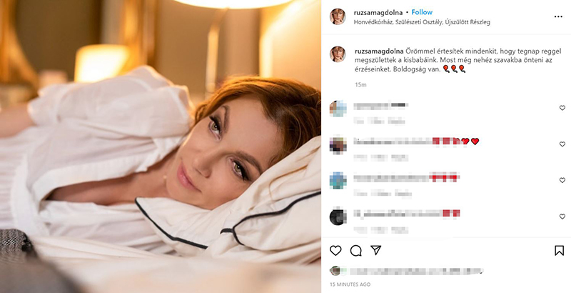 Friss: Megszülettek Rúzsa Magdi kisbabái! - Az énekesnő az Instagramon jelentette be az örömhírt