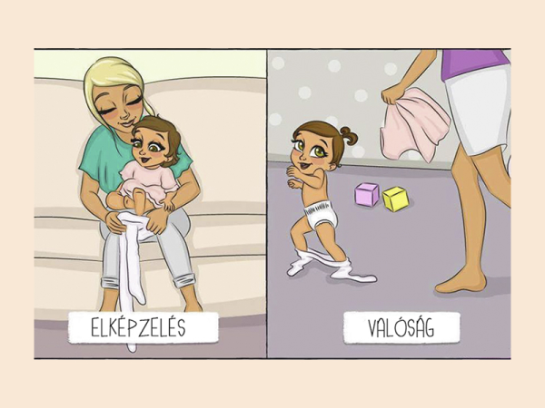 Elképzelés kontra valóság: 9 rajz, amit akkor értesz meg igazán, ha kisgyerekes szülő vagy