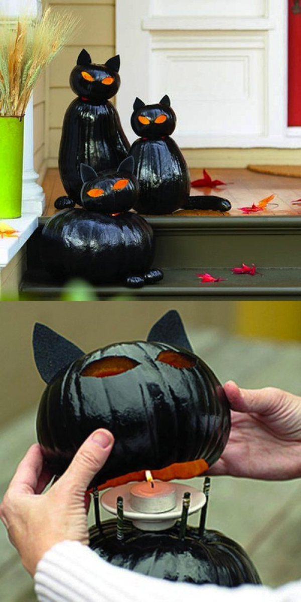 Halloween-ra TÖKegyszerű ötlet: Sütőtök-cica